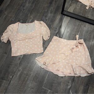 Polka Dot Top and Skirt Set